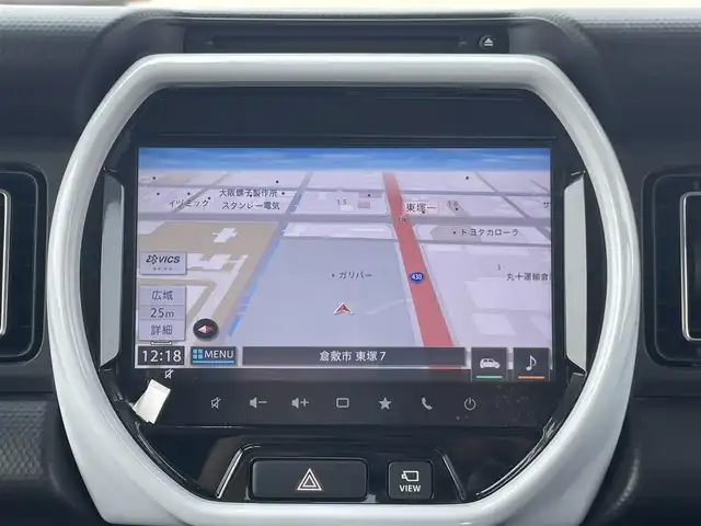 スズキ ハスラー HYBRID X 岡山県 2021(令3)年 4.4万km ブルーイッシュブラックパール3 登録時走行距離 44051km/禁煙車/純正メモリナビ/　【CD/DVD/Bluetooth/フルセグTV/】/全方位カメラ/衝突被害軽減システム（デュアルカメラブレーキサポート）/車線逸脱警報（レーンキープアシスト）/コーナーセンサー/ドライブレコーダー/ビルトインETC/シートヒーター（D・N席）/革巻きステアリング/ステアリングスイッチ/純正LEDヘッドライト/LEDフォグライト/オートライト/プッシュスタート/スマートキー/アイドリングストップ/純正アルミホイール 15インチ/ドアバイザー/ウインカーミラー/電動格納ミラー/純正フロアマット/プライバシーガラス/横滑防止装置/盗難防止装置