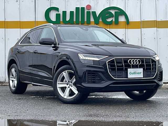 アウディ Ｑ８ 55TFSIクワトロ デビューPKG ラグジュアリ 福島県 2020(令2)年 4.5万km ディープブラックパールエフェクト 外部検査済み/４WD/ターボ/サンルーフ/Apple car play/純正メモリナビ/(フルセグTV/Bluetooth/USB)/ビルトインETC2.0/前後ドライブレコーダー/BANG&OLUFSEN３Dサウンドシステム/レザーシート/前席パワーシート/全席シートヒーター/前席エアシート/パワーバックドア/コンフォートアシスタンスパッケージ/・アダプティブドライブアシスト/・アウディプレセンスフロント/・アウディサイドアシスト/・アウディブレーンアシスト/・トラフィックジャムアシスト/・360°カメラ/・パークアシスト/・交通標識認識/アウディバーチャルコックピット/ブラインドスポットモニター/横滑り防止機能/マッサージ機能/純正20インチアルミホイール/スマートキー/LEDヘッドライト/パドルシフト/カーテンエアバック/保証書/取扱説明書