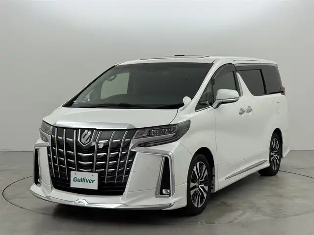 トヨタ アルファード S Cパッケージ 福岡県 2020(令2)年 4.5万km ホワイトパールクリスタルシャイン モデリスタエアロ　/モデリスタマフラー/Ｗサンルーフ　/純正１２型後席モニター　/純正ＤＡナビ/デジタルルームミラー　/ビルトインETC2.0　/前後ドラレコ　/レーダークルコン　/コーナーセンサー　/セーフティセンス　/衝突被害軽減ブレーキ/レーンキープ/ブラインドスポットモニター/ＰＫＳＢ　/MTモード付/両側パワースライドドア　/パワーバックドア　/シートベンチレーション/ヒーター/ステアリングヒーター/純正18インチAW/３眼ＬＥＤヘッドライト