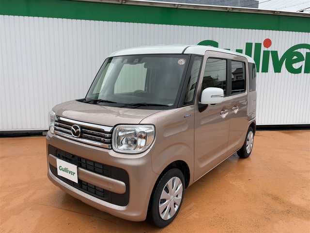 マツダ フレアワゴン ハイブリッド XS 鹿児島県 2023(令5)年 2.6万km ピンクⅡ ワンオーナー     /新車保証書・取扱説明書/スマートキー×2/メーカーOP：40.000円/ホワイトルーフ・ホワイトドアミラー/セーフティサポート（予備安全技術）/：デュアルカメラブレーキサポート/：アダプティブクルーズコントロール/：誤発進抑制機能：車線逸脱警報機能/：車線逸脱抑制機能：先行車発信おしらせ機能/：ふらつき警報機能：発進お知らせ機能/：ハイビームアシスト：リアパーキングセンサー/メーカーOP：50.000円/全方位モニター用カメラパッケージ/：フロント・サイド・バックカメラ/：ステアリングスイッチ/メーカーOP：75.000円/アップグレードパッケージ/フルLEDヘッドライト・LEDポジションランプ/ウィンカーミラー/パワースライドドア（運転席・助手席）/シートヒーター（運転席）/：パーソナルテーブル（運転席）/：オートエアコン/：エコクール/：スリムサーキュレーター