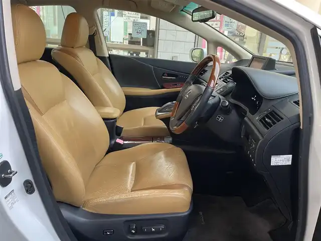レクサス ＨＳ 250h バージョンI 愛知県 2010(平22)年 10.9万km ホワイトパールクリスタルシャイン 純正HDDナビ/・DVD／MD／MS／地デジTV/バックカメラ/ワイドビューフロントモニター/茶革シート/前席シートヒーター/シートベンチレーション/前席メモリ付パワーシート/クルーズコントロール/ウッドコンビステアリング/本木目パネル/電動リアサンシェード/ススマートキ×２＆カードキー/純正17インチAW/サイド＋カーテンエアバッグ