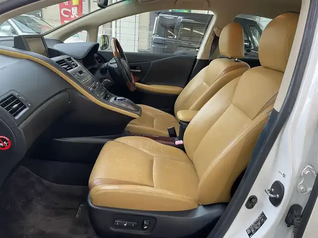 レクサス ＨＳ 250h バージョンI 愛知県 2010(平22)年 10.9万km ホワイトパールクリスタルシャイン 純正HDDナビ/・DVD／MD／MS／地デジTV/バックカメラ/ワイドビューフロントモニター/茶革シート/前席シートヒーター/シートベンチレーション/前席メモリ付パワーシート/クルーズコントロール/ウッドコンビステアリング/本木目パネル/電動リアサンシェード/ススマートキ×２＆カードキー/純正17インチAW/サイド＋カーテンエアバッグ