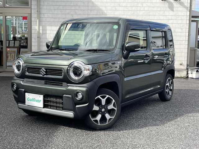 スズキ ハスラー HYBRID X 大分県 2021(令3)年 6.3万km クールカーキPM KENWOODナビ/【MDV-D405BTW】/・Bluetooth/・DVD/CD/・ワンセグTV/・SD/外部端子接続：USB/衝突被害軽減ブレーキ/レーンキープアシスト/前後コーナーセンサー/アイドリングストップ/DN席シートヒーター/ETC/ステアリングスイッチ/シガーソケット/プッシュスタート/スマートキー2本/電動格納ミラー/ウィンカーミラー/ドアバイザー/保証書/取扱説明書