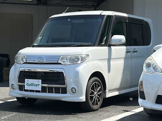 ダイハツ タント カスタム X 京都府 2012(平24)年 10.6万km パールホワイトⅢ ○メモリナビ/○ETC/○ドライブレコーダー/〇AAC/〇片側パワースライドドア/〇ワンセグ/〇eco IDLE(アイドリングストップ）/〇革巻きステアリング/〇ワンオーナー