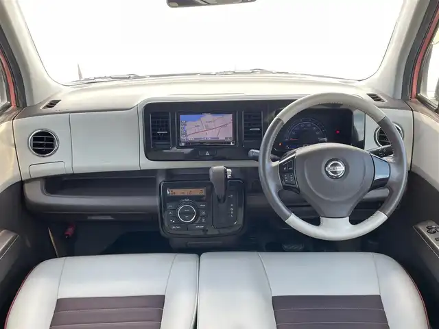 日産 モコ ドルチェX 山口県 2015(平27)年 4万km モコピーチ 社外メモリナビ ワンセグTV CD DVD BT/HIDオートヘッドライト/フォグライト/スマートキー 2個/プッシュエンジンスタート/ETC/アルミホイール/革巻きステアリング/ステアリングリモコン/オートエアコン/アイドリングストップ/禁煙車
