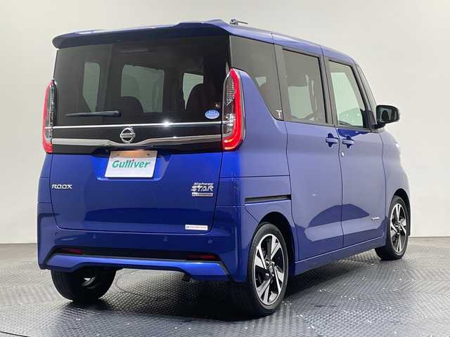 日産 ルークス HWS Gターボ プロパイロットED 愛媛県 2021(令3)年 3.1万km アトランティックブルー ・９型ナビ/・フルセグ／Ｂｌｕｅｔｏｏｔｈ/・全方位カメラ/・衝突軽減ブレーキ/・前方ドライブレコーダー/・ＥＴＣ/・プロパイロット/・レーンキープアシスト/・レーダークルーズコントロール/・両側パワースライドドア/・前後コーナーセンサー/・LEDヘッドライト/・サーキュレーター