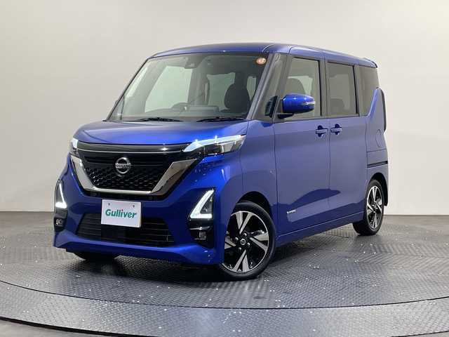 日産 ルークス HWS Gターボ プロパイロットED 愛媛県 2021(令3)年 3.1万km アトランティックブルー ・９型ナビ/・フルセグ／Ｂｌｕｅｔｏｏｔｈ/・全方位カメラ/・衝突軽減ブレーキ/・前方ドライブレコーダー/・ＥＴＣ/・プロパイロット/・レーンキープアシスト/・レーダークルーズコントロール/・両側パワースライドドア/・前後コーナーセンサー/・LEDヘッドライト/・サーキュレーター