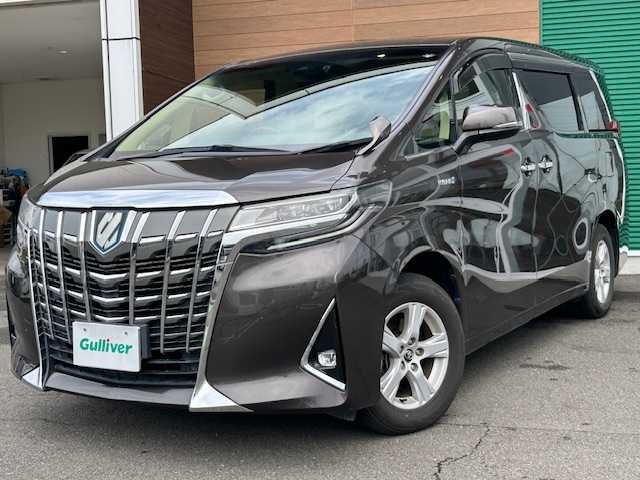 トヨタ アルファードハイブリット X 静岡県 2018(平30)年 5.8万km グラファイトM ワンオーナー/純正ナビ/（フルセグTV/Bluetooth/DVD/CD)/両側パワースライドドア/フリップダウンモニター/ビルトインETC2.0/ドライブレコーダー/アダプティブクルーズコントロール/EVモード/ECOモード/スペアキー1本/ハイブリッド車/ブレーキホールド/オートマチックハイビーム/横滑り防止装置/保証書/取扱説明書