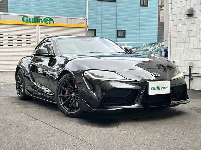 トヨタ スープラ RZ 道央・札幌 2023(令5)年 1.8万km ブラックメタリック 純正ナビ(FM/AM/BT/ワンセグTV)/バックカメラ/ETC2.0/ドライブレコーダー/JBLサウンド/GRスポーツマフラー/クルーズコントロール/前席シートヒーター/前席パワーシート/D席シートメモリー/コーナーセンサー/プッシュスタート/電動パーキングブレーキ/オートライト/オートマチックハイビーム/セーフティシステム/横滑り防止/スペアキー