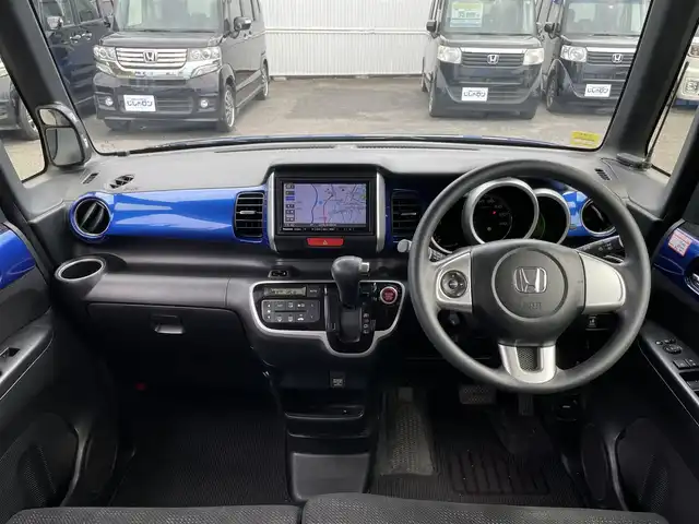 ホンダ Ｎ ＢＯＸ G Lパッケージ 山形県 2015(平27)年 8.7万km ブリリアントスポーティブルーメタリック2トーン (株)IDOMが運営する【じしゃロン山形店】の自社ローン専用車両になります。/こちらは現金またはオートローンご利用時の価格です。/自社ローンご希望の方は別途その旨お申付け下さい。/stradaナビ/（TV/FM/AM/CD/BT）/バックカメラ/ETC/片側パワースライドドア/横滑り防止機能/電動格納ミラー/ISOFIX
