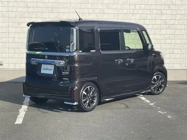 スズキ スペーシア カスタム HYBRID XS ターボ 愛知県 2019(令1)年 6.7万km アーバンブラウンパールメタリック ・TANABE車高調/・純正SDメモリーナビ/・全方位カメラ/・フルセグTV/・CD/DVD再生/・ミュージックサーバー（SD録音）/・Bluetooth/USB接続/・MTモード付きCVT/・パドルシフト/・クルーズコントロール/・ハーフレザーシート/・シートヒーター（D）/・両側パワースライドドア/・社外製フロアマット/・純正サイドスカート/・純正15インチアルミホイール/・LEDヘッドライト/・コーナーセンサー/・横滑り防止装置/・衝突軽減ブレーキ/・レーンキープアシスト/・電動格納ミラー/・ヘッドアップディスプレイ