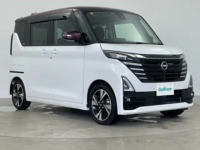 日産 ルークス HWS Gターボ プロパイロットED 鹿児島県 2023(令5)年 1.1万km 白Ⅱ 純正9インチディスプレイオーディオ/(BT/AM/FM/HDMI/フルセグTV)/プロパイロット/エマージェンシーブレーキ/アラウンドビューモニター/オートマチックハイビーム/アイドリングストップ/ETC/バックカメラ/前後ドライブレコーダー/両側パワースライドドア/純正15インチアルミホイール/純正LEDヘッドライト/純正フロアマット/レーンキープアシスト/前後コーナーセンサー/ターボ