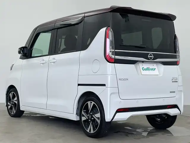 日産 ルークス HWS Gターボ プロパイロットED 鹿児島県 2023(令5)年 1.1万km 白Ⅱ 純正9インチディスプレイオーディオ/(BT/AM/FM/HDMI/フルセグTV)/プロパイロット/エマージェンシーブレーキ/アラウンドビューモニター/オートマチックハイビーム/アイドリングストップ/ETC/バックカメラ/前後ドライブレコーダー/両側パワースライドドア/純正15インチアルミホイール/純正LEDヘッドライト/純正フロアマット/レーンキープアシスト/前後コーナーセンサー/ターボ