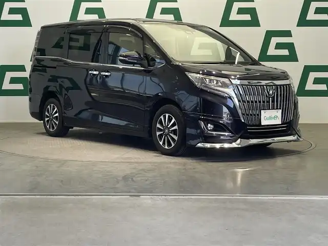トヨタ エスクァイア Gi 鹿児島県 2017(平29)年 5.4万km スパークリングブラックパールクリスタルシャイン 純正ナビ（NSZN-Z66T）/バックカメラ/フリップダウンモニター/両側パワースライドドア/トヨタセーフティセンスC/レーンディパーチャーアラート/アダプティブクルーズコントロール/フルセグTV/フロントエアロ（モデリスタ）/前席シートヒーター/前席ベンチレーション/オートライト/オートマチックハイビーム/LEDヘッドライト/フロントフォグ/純正フロアマット/純正15インチアルミホイール