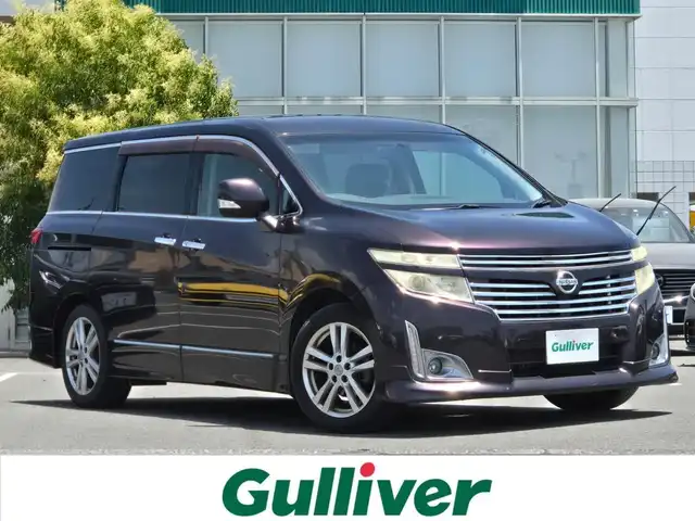 日産 エルグランド 250ハイウェイスター 鹿児島県 2011(平23)年 16.9万km オーロラモーヴ ＥＴＣ　/両側パワースライドドア　/前後ＡＬＰＩＮＥナビ　/後席フリップダウンモニター　/横滑り防止装置　/ハーフレザーシート　/バックカメラ　/純正アルミホイール（１８インチ）　/アイドリングストップ/プッシュスタート/スマートキー/エアバッグ(W+サイド)