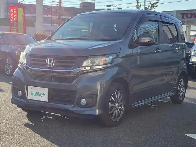 ホンダ Ｎ ＷＧＮ カスタム G Aパッケージ 岡山県 2015(平27)年 3.2万km ポリッシュドメタルメタリック スマートキー×2/プッシュスタート/ハーフレザーシート/純正CDオーディオ/ドラレコ/クルーズコントロール/CTBA