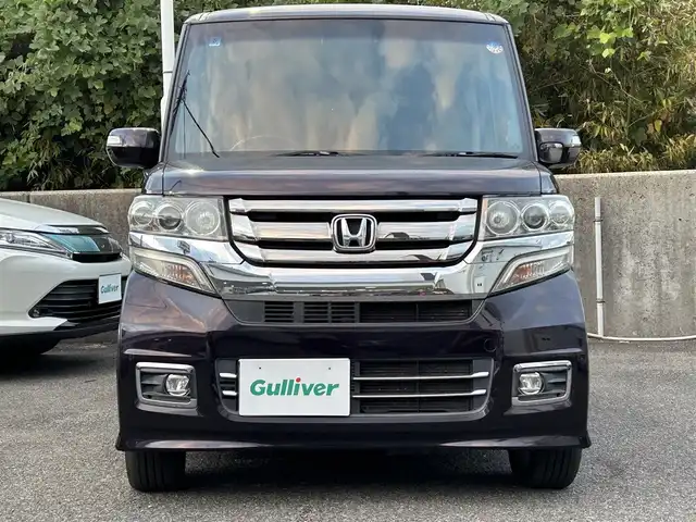 ホンダ Ｎ ＢＯＸ カスタム G ターボ Lパッケージ 長崎県 2016(平28)年 8.5万km トワイライトミストブラックパール 社外SDナビ(FM/AM/BT/フルセグTV)/ターボ/プッシュスタート/ビルトインETC/バックカメラ/両側パワースライドドア/パドルシフト/アイドリングストップ/ステアリングスイッチ/ハーフレザーシート/純正フロアマット/純正アルミホイール/オートライト/ABS/TCS/VSA/イモビライザー/スマートキー/電動格納ミラー