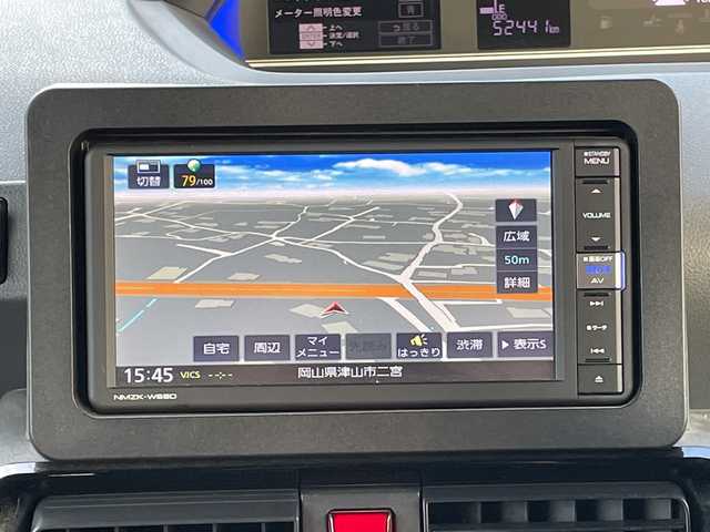 ダイハツ タント カスタム RS 岡山県 2019(令1)年 5.2万km ブライトシルバーメタリック 純正ナビ　NMZK-W69D/フルセグTV、CD、DVD、Bluetooth/AM、FM/バックカメラ/ビルトインETC/両側パワースライドドア/前後ドライブレコーダー/ハーフレザーシート/USB充電/ハーフレザーシート/リアロールサンシェード/エンジンスターター/オートライト/プッシュスタート/スマートキー