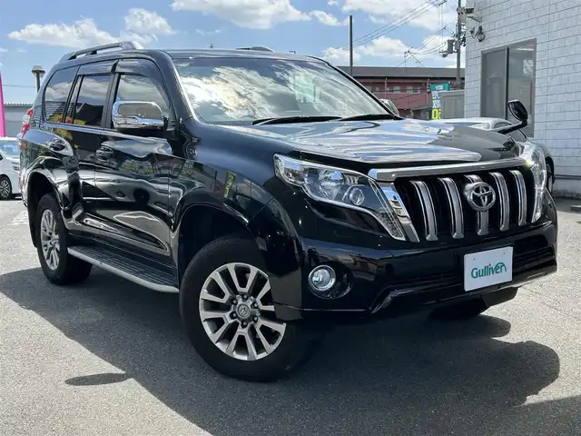 トヨタ ランドクルーザー プラド TX Lパッケージ・G－フロンティア 奈良県 2017(平29)年 14.5万km ブラック ワンオーナー　/茶革シート　/ルーフレール　/パワーシート　/シートヒーター　/純正ナビ　/バックカメラ　/フルセグＴＶ/クルーズコントロール　/ＴＣＳ　/前方ドライブレコーダー　/ＬＥＤオートライト　/純正１８インチＡＷ