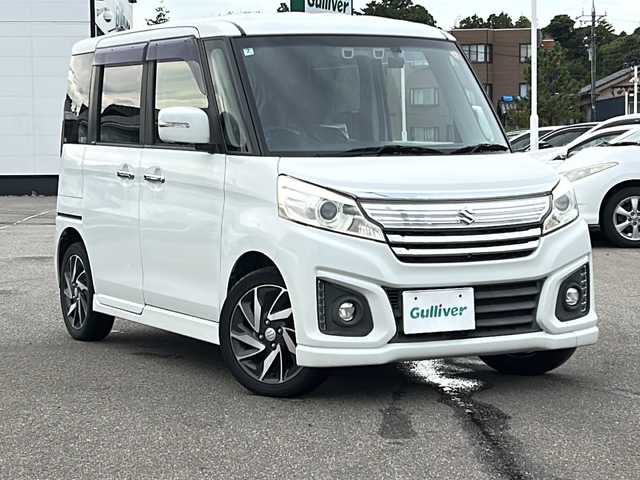 スズキ スペーシア カスタム XS 石川県 2016(平28)年 9.5万km クリスタルホワイトP 純正ナビゲーション/【CD・DVD・フルセグTV・Bluetooth】/・バック・サイド・全周囲カメラ/ETC/前方ドライブレコーダー/衝突軽減ブレーキ/アイドリングストップ/レーンキープアシスト/横滑り防止機能/運転席シートヒーター/両側パワースライドドア/LEDヘッドライト/社外フロアマット/フォグランンプ/電格ミラー/純正アルミホイール