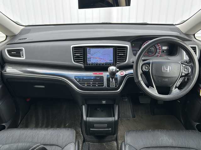 ホンダ オデッセイ アブソルート 三重県 2015(平27)年 12.8万km ホワイトオーキッドパール 純正８型ナビ　/バックカメラ　/両側パワースライドドア/ビルトインETC/レーダークルーズコントロール /レーンキープアシスト /アイドリングストップ/ホンダセンシング /前方ドライブレコーダー/LEDヘッドライト /オートライト /ステアリングスイッチ /ハーフレザーシート/電動格納ミラー /禁煙車