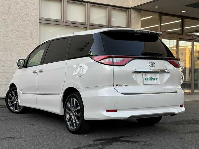 トヨタ エスティマ アエラス プレミアム G 大阪府 2017(平29)年 4.2万km ホワイトパールクリスタルシャイン 4WD/ワンオーナー/社外8型ナビ フルセグTV CD DVD BT/バックカメラ/両側パワースライドドア/パワーバックドア/衝突被害軽減ブレーキ/レーンアシスト/オートマチックハイビーム/LEDオートヘッドライト/ハーフレザーシート/前席シートヒーター/運転席パワーシート/ステアリングリモコン/スマートキー/ビルトインETC/ドラレコ/ウッドコンビステアリング/保証書 取説
