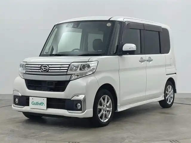 ダイハツ タント カスタム X SAⅡ 岡山県 2016(平28)年 4万km パールホワイトⅢ 8インチナビ（AVIC-RL99）/・FM/AM/Bluetooth/フルセグ/CD/DVD/バックカメラ/10.2インチフリップダウンモニター/両側パワースライドドア/ETC/スマートアシスト/・衝突軽減システム/オートライト/LEDヘッドライト/純正フロアマット/純正14インチアルミ/スマートキー2本/・プッシュスタート/ドアバイザー