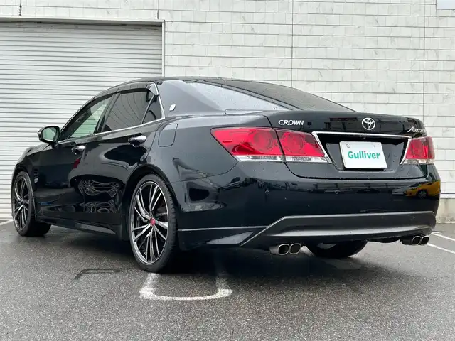 トヨタ クラウン アスリート S 新潟県 2013(平25)年 7.7万km ブラック 20インチ社外アルミホイール/純正HDDナビ/(AM/FM/CD/DVD/BT)/フルセグテレビ/バックカメラ/クルーズコントロール(追従機能あり)/コーナーセンサー(前後)/純正ビルトインETC/前後社外ドライブレコーダー/MTモード付きAT/革巻きステアリング/ステアリングスイッチ/AUTOライト/HIDヘッドライト/フォグランプ/プッシュスタート/スマートキー