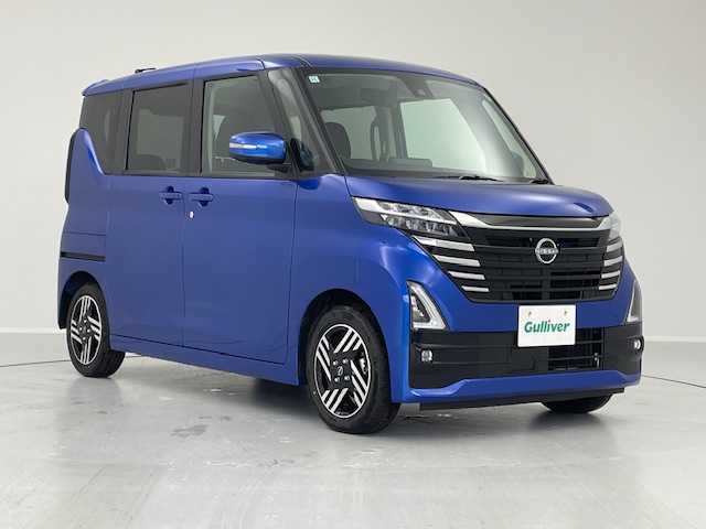 日産 ルークス ハイウェイスター X 茨城県 2024(令6)年 0.3万km オーシャンブルーP 純正９型ナビ（フルセグＴＶ）　/全方位カメラ　/コーナーセンサー　/エマージェンシーブレーキ　/レーンキープ　/アイドリングストップ　/先行車発進お知らせ　/両側電動スライドドア　/純正１４インチＡＷ　/ＬＥＤライト