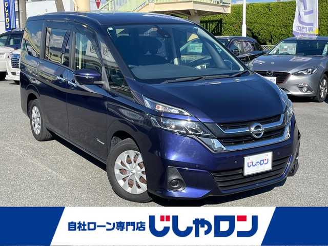 日産 セレナ X 山梨県 2017(平29)年 10.5万km アズライトブルー (株)IDOMが運営する【じしゃロン甲府店】の自社ローン専用車両になります。こちらは現金またはオートローンご利用時の価格です。自社ローンご希望の方は別途その旨お申付け下さい/〇純正メモリーナビ（CD/SD/DTV/USB/BT)/〇全方位カメラ/〇日産オリジナルナビ取付パッケージ/〇両側パワースライドドア/〇セーフティパックA /〇快適パック/〇ETC/〇クルーズコントロール/〇横滑り防止装置/〇新車時保証書/〇取扱説明書/〇ナビ取扱説明書