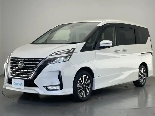 日産 セレナ ハイウェイスター 愛知県 2020(令2)年 2.2万km ブリリアントホワイトパール 純正１０型ナビ　ＢＳＭ　セーフティパックＢ　純正後席モニター　ブルーレイ可　フルセグＴＶ　パーキングアシスト　全方位カメラ　プロパイロット　LEDオート　ハンズフリーパワスラ　追従クルコン　車線逸脱　衝突軽減　フォグランプ　純正マット　純正16インチAW　USB　ETC　