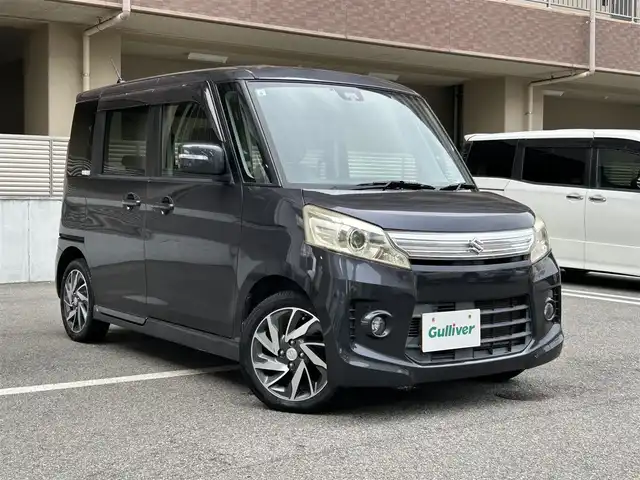 スズキ スペーシア カスタム TS 大阪府 2014(平26)年 9.3万km ルナグレーパールメタリック 純正6インチナビ(AM/FM/BT/ワンセグ)/両側パワースライドドア/衝突被害軽減システム/横滑り防止装置/スペアキー1本/ETC/保証書/取扱説明書/記録簿 R6 R5 R4