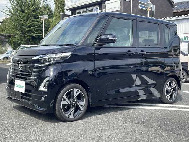 日産 ルークス ハイウェイスター Gターボ 東京都 2025(令7)年 0.1万km ブラック ターボ車/アラウンドビューモニター/片側パワースライドドア/プッシュスタート/純正15インチAW