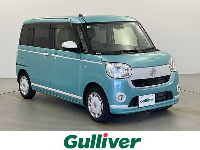 ダイハツ ムーヴ キャンバス G ホワイトアクセント VS SAⅢ 栃木県 2021(令3)年 4.1万km ファインミントメタリック ワンオーナー/純正ナビ/Bluetooth/CD/FM/AM/DVD/フルセグTV/アラウンドビューモニター/両側パワースライドドア/ETC/スマートアシストIII/・衝突回避軽減ブレーキ/・後方誤発進抑制機能/・先行車発進お知らせ/・オートハイビーム/オートLEDライト/フォグランプ/プッシュスタート/スマートキー/保証書/取扱説明書