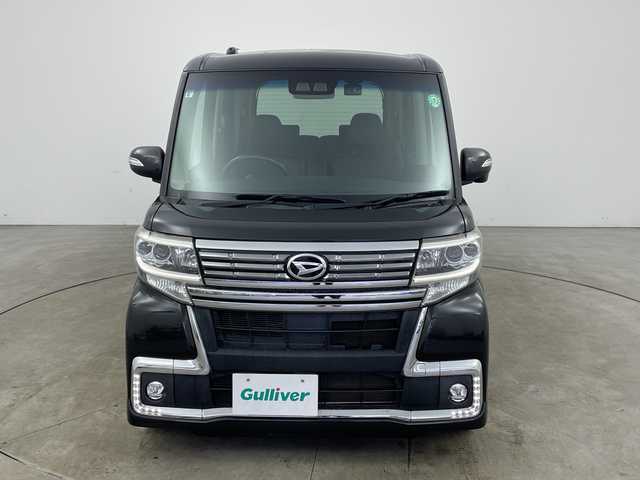 ダイハツ タント カスタム X トップED SA Ⅲ 兵庫県 2017(平29)年 6.1万km ブラックマイカメタリック ・社外ナビ/TV/USB/CD/AM/FM/・バックカメラ/・スマートアシストIII/・衝突回避支援ブレーキ機能/・衝突警報機能/・誤発進抑制制御機能/・ブレーキ制御付誤発進抑制機能/・車線逸脱警報/・路側逸脱抑制機能/・ふらつき警報/・先行車発進お知らせ機能/・オートハイビーム/・片側パワースライドドア/・ステアリングスイッチ/・ファブリック＋ソフトレザー調シート/・社外16インチアルミホイール/・LEDヘッドライト/・フォグランプ/・ETC/・前方ドライブレコーダー/・スマートキー/・取扱説明書/・保証書