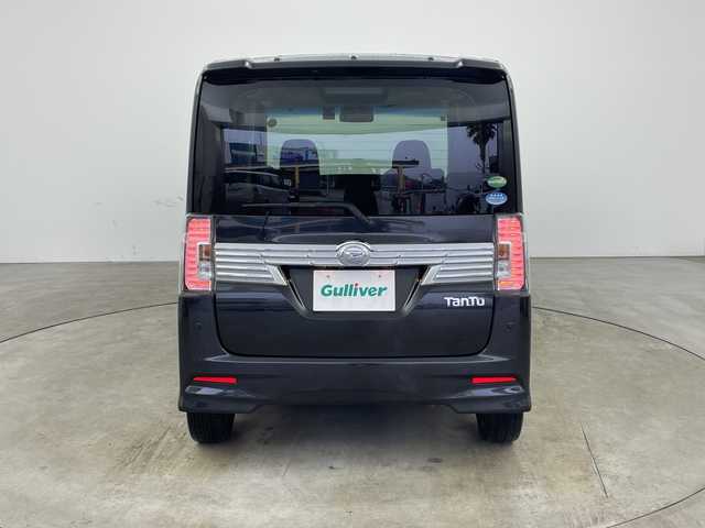 ダイハツ タント カスタム X トップED SA Ⅲ 兵庫県 2017(平29)年 6.1万km ブラックマイカメタリック ・社外ナビ/TV/USB/CD/AM/FM/・バックカメラ/・スマートアシストIII/・衝突回避支援ブレーキ機能/・衝突警報機能/・誤発進抑制制御機能/・ブレーキ制御付誤発進抑制機能/・車線逸脱警報/・路側逸脱抑制機能/・ふらつき警報/・先行車発進お知らせ機能/・オートハイビーム/・片側パワースライドドア/・ステアリングスイッチ/・ファブリック＋ソフトレザー調シート/・社外16インチアルミホイール/・LEDヘッドライト/・フォグランプ/・ETC/・前方ドライブレコーダー/・スマートキー/・取扱説明書/・保証書