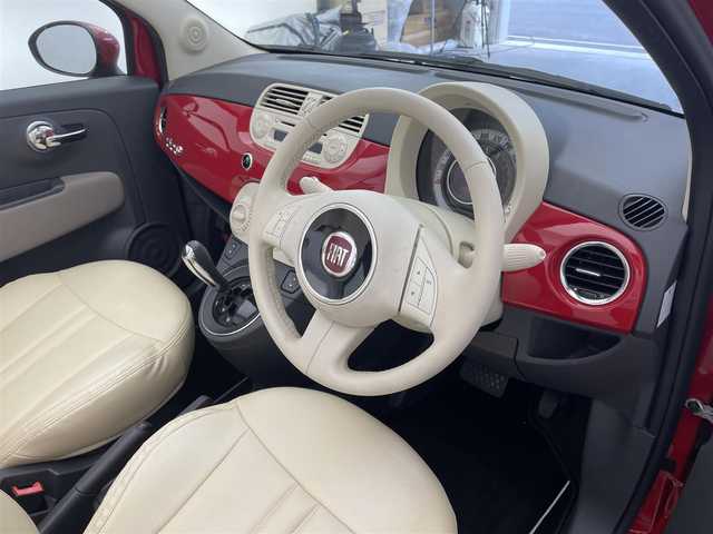 フィアット ５００Ｃ 1．2 ポップ 滋賀県 2015(平27)年 3.4万km 赤 禁煙車/純正オーディオ/（CD）/電動オープン/ETC/リアソナー/革巻きステアリング/ステアリングリモコン/レザー調シートカバー/純正フロアマット/純正アルミホイール/リモコンキー