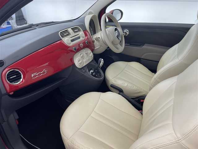 フィアット ５００Ｃ 1．2 ポップ 滋賀県 2015(平27)年 3.4万km 赤 禁煙車/純正オーディオ/（CD）/電動オープン/ETC/リアソナー/革巻きステアリング/ステアリングリモコン/レザー調シートカバー/純正フロアマット/純正アルミホイール/リモコンキー