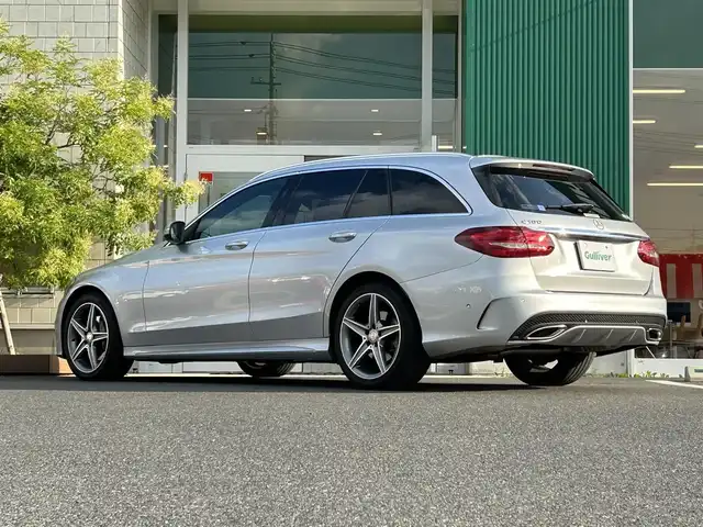 メルセデス・ベンツ Ｃ１８０ ワゴン スポーツ 岡山県 2015(平27)年 3.6万km イリジウムシルバー 純正8.4インチワイドディスプレイCOMANDシステムナビ/フルセグTV、CD、DVD、Bluetooth、AM、FM/バックカメラ/クルーズコントロール/パワーシート/前席シートヒーター/レーダーセーフティパッケージ/・BASプラス/・リアCPA/・PRE-SAFEブレーキ/・アクティブブラインドスポットアシスト/・アクティブレーンキーピングアシスト/アクティブパーキングアシスト/クラッシュセンサー/AMGスポークアルミホイール/パドルシフト/ヘッドアップディスプレイ