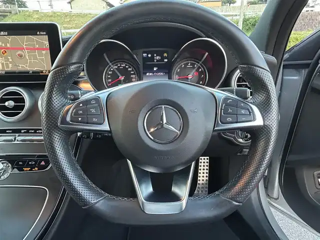 メルセデス・ベンツ Ｃ１８０ ワゴン スポーツ 岡山県 2015(平27)年 3.6万km イリジウムシルバー 純正8.4インチワイドディスプレイCOMANDシステムナビ/フルセグTV、CD、DVD、Bluetooth、AM、FM/バックカメラ/クルーズコントロール/パワーシート/前席シートヒーター/レーダーセーフティパッケージ/・BASプラス/・リアCPA/・PRE-SAFEブレーキ/・アクティブブラインドスポットアシスト/・アクティブレーンキーピングアシスト/アクティブパーキングアシスト/クラッシュセンサー/AMGスポークアルミホイール/パドルシフト/ヘッドアップディスプレイ