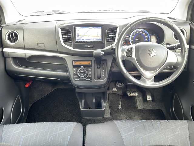 スズキ ワゴンＲ スティングレー X 鳥取県 2014(平26)年 4.9万km ブルーイッシュブラックパール3 レーダーブレーキサポート/KENWOOD彩速ナビ【MDV-L401】/・ワンセグ/CD/DVD/バックカメラ/スマートキー/プッシュスタート/オートエアコン/ETC/D席シートヒーター/社外AW/ABS/セキュリティアラーム/オートライト/キセノンライト/Wエアバック