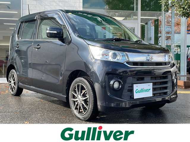 スズキ ワゴンＲ スティングレー X 鳥取県 2014(平26)年 4.9万km ブルーイッシュブラックパール3 レーダーブレーキサポート/KENWOOD彩速ナビ【MDV-L401】/・ワンセグ/CD/DVD/バックカメラ/スマートキー/プッシュスタート/オートエアコン/ETC/D席シートヒーター/社外AW/ABS/セキュリティアラーム/オートライト/キセノンライト/Wエアバック