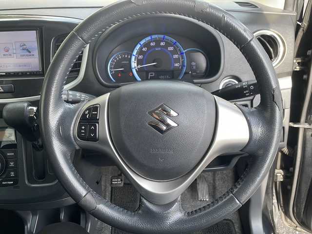 スズキ ワゴンＲ スティングレー X 鳥取県 2014(平26)年 4.9万km ブルーイッシュブラックパール3 レーダーブレーキサポート/KENWOOD彩速ナビ【MDV-L401】/・ワンセグ/CD/DVD/バックカメラ/スマートキー/プッシュスタート/オートエアコン/ETC/D席シートヒーター/社外AW/ABS/セキュリティアラーム/オートライト/キセノンライト/Wエアバック