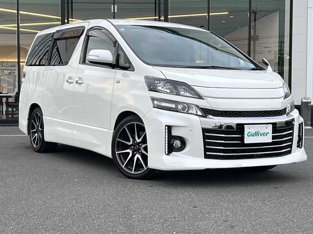 トヨタ ヴェルファイア 3．5Z G’s 茨城県 2014(平26)年 9.6万km ホワイトパールクリスタルシャイン コーナーセンサー/AFS/LEDヘッドライト/カーテンエアバッグ/Bluetooth/バックカメラ/フルセグTV/純正SDナビ/パーキングアシスト/スマートキー/冷房WAC/スペアキー/クルーズコントロール/19インチG`sアルミホイール