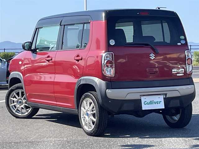 スズキ ハスラー G 島根県 2014(平26)年 6.2万km フェニックスレッドパール/ブルーイッシュブラックパール 登録時走行距離61810km/ワンオーナー/4WD/社外オーディオ/衝突被害軽減ブレーキ/横滑り防止装置/純正フロアマット/純正ドアバイザー/運転席シートヒーター/アイドリングストップ/社外15インチAW/スペアキー
