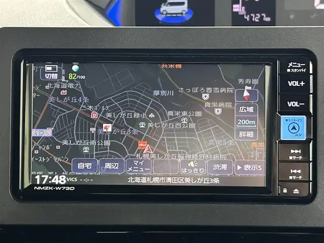 ダイハツ タント カスタム RS 道央・札幌 2025(令7)年 0.5万km クールバイオレットクリスタルシャイン ・4WD/・スマートアシスト/・衝突被害軽減ブレーキ/・レーンキープアシスト/・先行車発進告知/・標識認識システム/・コーナーセンサー/・純正メモリナビ/・フルセグ/BT/CD/DVD/・アラウンドビューモニター/・両側パワースライドドア/・シートヒーター/・アイドリングストップ/・オートブレーキホールド/・スマートキー/・プッシュスタート/・横滑り防止装置/・LEDヘッドライト/・電格ミラー