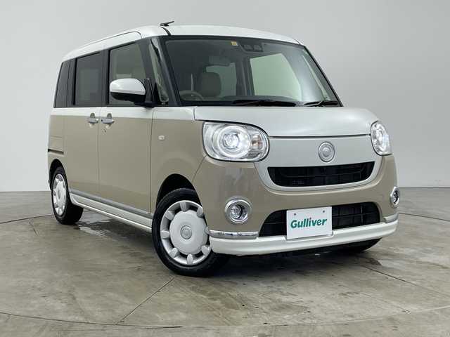 ダイハツ ムーヴ キャンバス G メイクアップ リミテッド　SAⅢ 兵庫県 2022(令4)年 2.2万km パールホワイトⅢ/ナチュラルベージュマイカメタリック 2トーン ・社外ナビ/CD/SD/TV/Bluetooth/・全方位カメラ/・運転席シートヒーター/・両側パワースライドドア/・スマートアシストIII/・衝突軽減ブレーキ/・誤発進抑制機能/・レーンキープアシスト/・オートマチックハイビーム/・ETC/・LEDヘッドランプ/・スマートキー/・アイドリングストップ/・電動格納ミラー/・フォグランプ