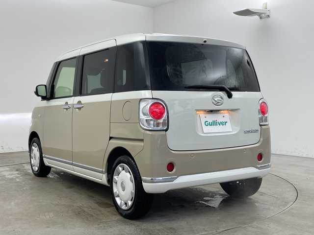 ダイハツ ムーヴ キャンバス G メイクアップ リミテッド　SAⅢ 兵庫県 2022(令4)年 2.2万km パールホワイトⅢ/ナチュラルベージュマイカメタリック 2トーン ・社外ナビ/CD/SD/TV/Bluetooth/・全方位カメラ/・運転席シートヒーター/・両側パワースライドドア/・スマートアシストIII/・衝突軽減ブレーキ/・誤発進抑制機能/・レーンキープアシスト/・オートマチックハイビーム/・ETC/・LEDヘッドランプ/・スマートキー/・アイドリングストップ/・電動格納ミラー/・フォグランプ