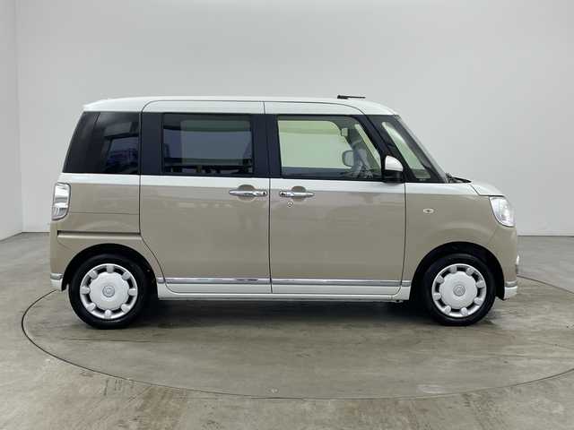 ダイハツ ムーヴ キャンバス G メイクアップ リミテッド　SAⅢ 兵庫県 2022(令4)年 2.2万km パールホワイトⅢ/ナチュラルベージュマイカメタリック 2トーン ・社外ナビ/CD/SD/TV/Bluetooth/・全方位カメラ/・運転席シートヒーター/・両側パワースライドドア/・スマートアシストIII/・衝突軽減ブレーキ/・誤発進抑制機能/・レーンキープアシスト/・オートマチックハイビーム/・ETC/・LEDヘッドランプ/・スマートキー/・アイドリングストップ/・電動格納ミラー/・フォグランプ