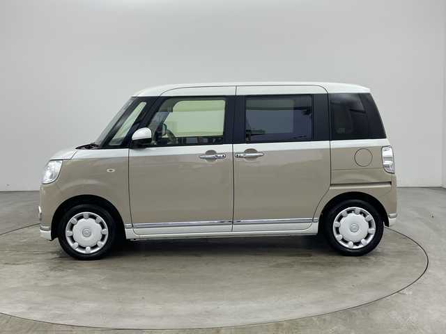 ダイハツ ムーヴ キャンバス G メイクアップ リミテッド　SAⅢ 兵庫県 2022(令4)年 2.2万km パールホワイトⅢ/ナチュラルベージュマイカメタリック 2トーン ・社外ナビ/CD/SD/TV/Bluetooth/・全方位カメラ/・運転席シートヒーター/・両側パワースライドドア/・スマートアシストIII/・衝突軽減ブレーキ/・誤発進抑制機能/・レーンキープアシスト/・オートマチックハイビーム/・ETC/・LEDヘッドランプ/・スマートキー/・アイドリングストップ/・電動格納ミラー/・フォグランプ